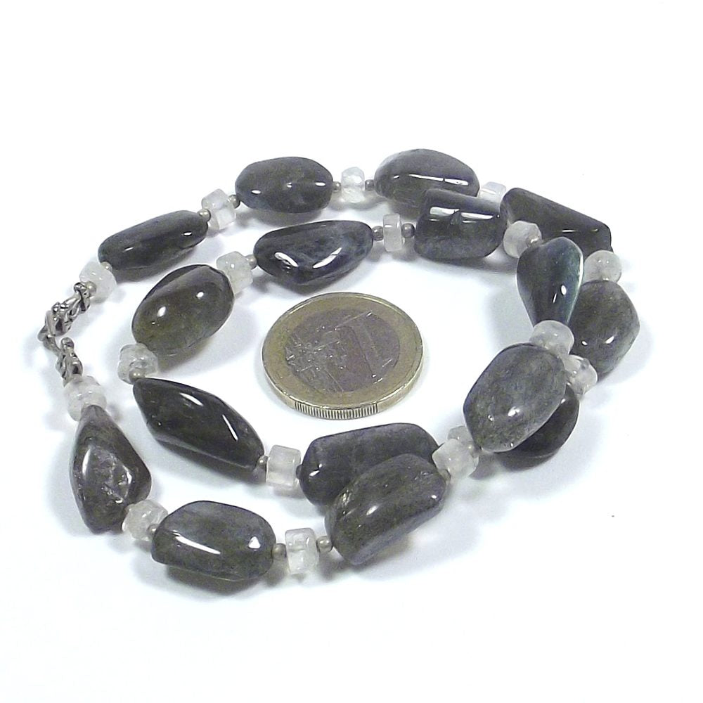 COLLANA | PIETRE con Pietra di Luna LABRADORITE | ARTIGIANATO – immagine5