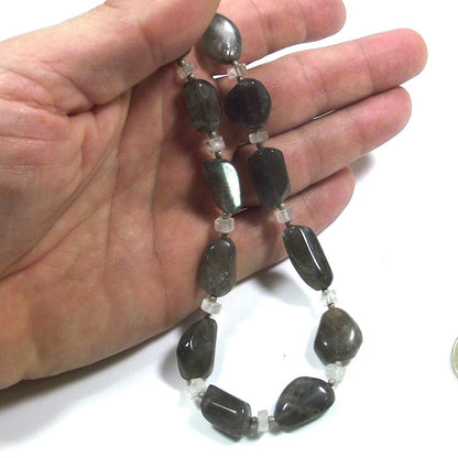 COLLANA | PIETRE con Pietra di Luna LABRADORITE | ARTIGIANATO – immagine4