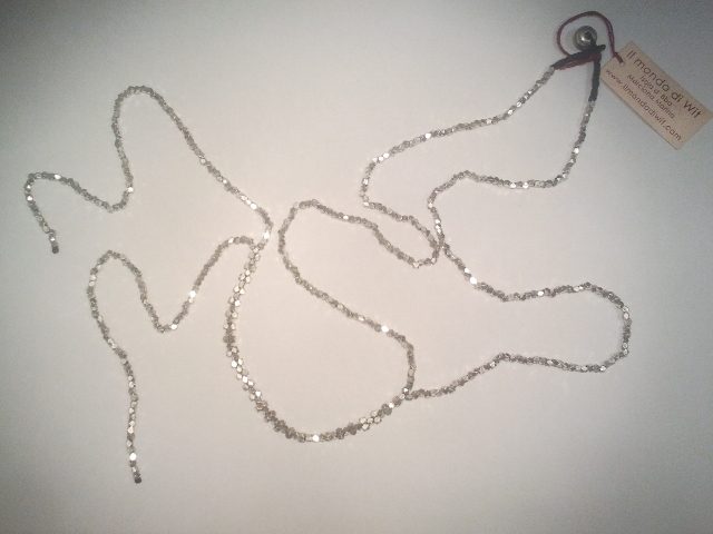 Collana in ottone argentato - Naga