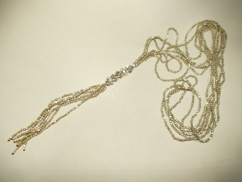 Collana in ottone argentato - Naga lunga