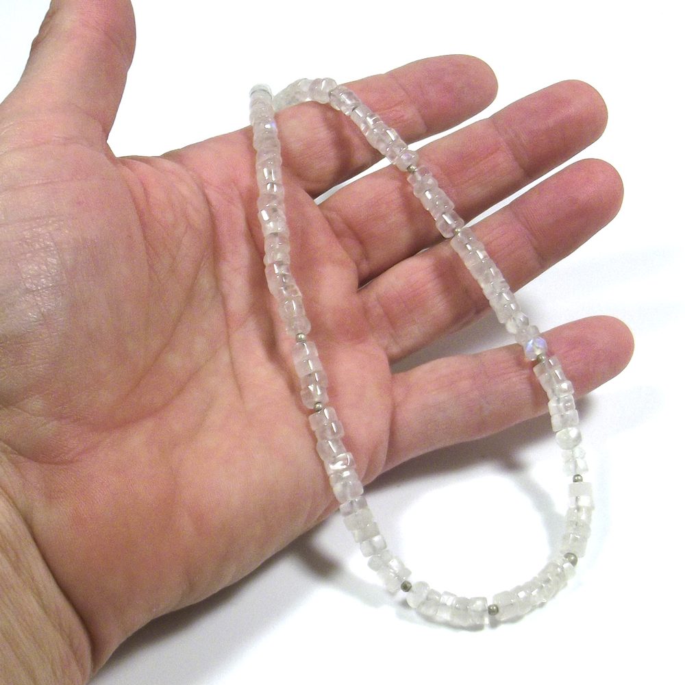 GIOIELLI | COLLANA con pietra - Pietra di LUNA e argento 925 girocollo – immagine3