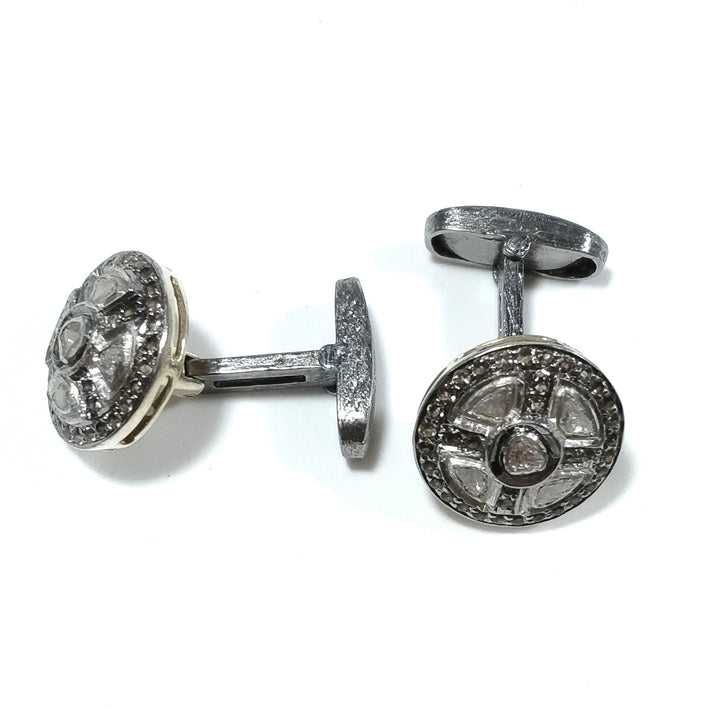 GEMELLI in argento 925 con Diamante taglio rosetta | GIOIELLI IN ARGENTO