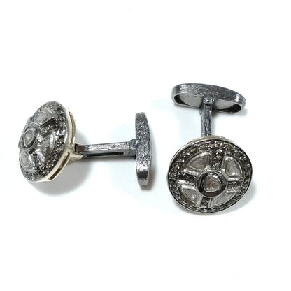 GEMELLI in argento 925 - Diamante taglio rosetta