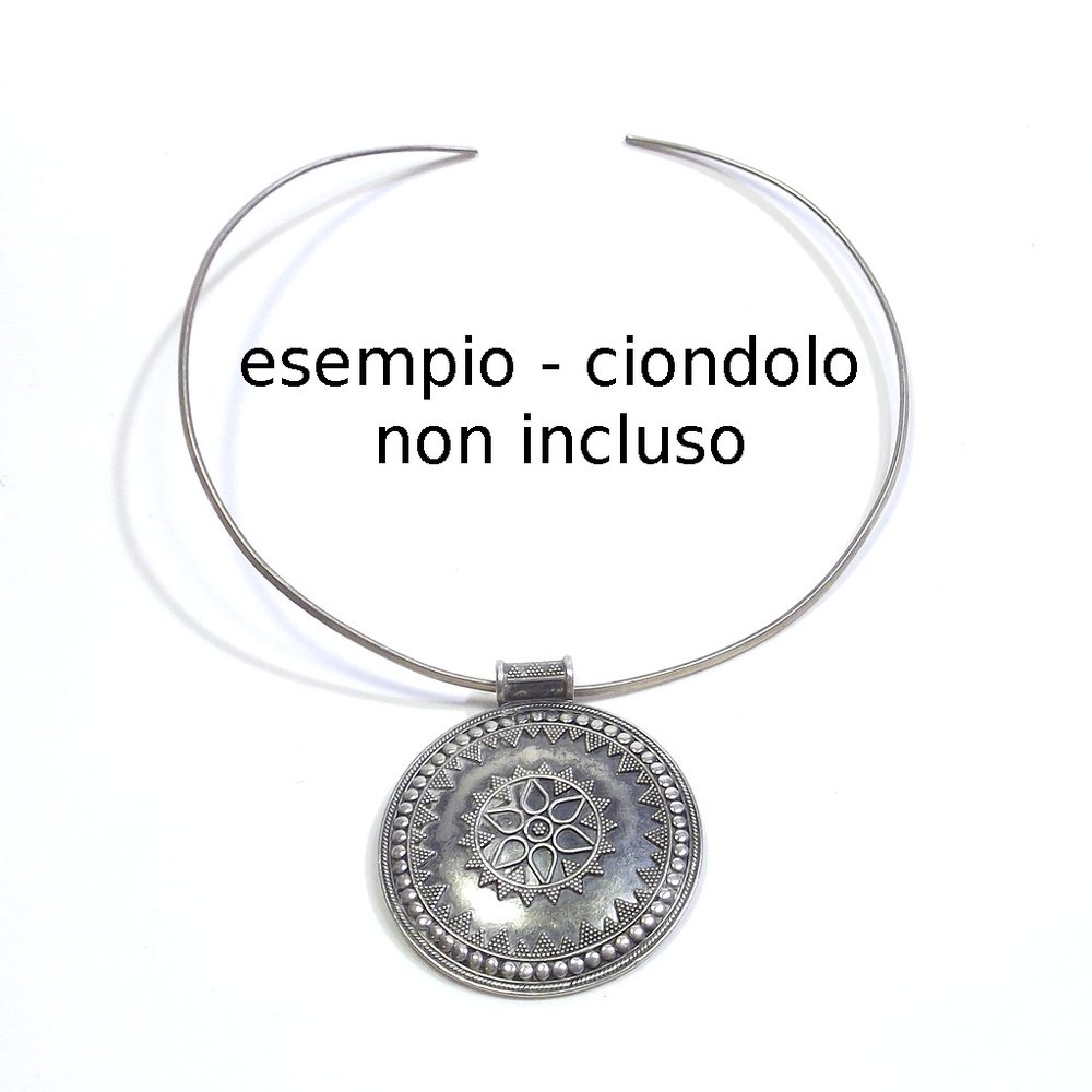 COLLANA girocollo rigido sottile in argento anticato