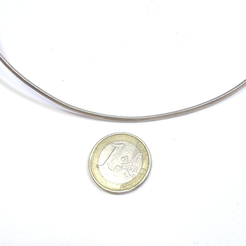 COLLANA girocollo rigido sottile in argento ANTICA to – immagine5