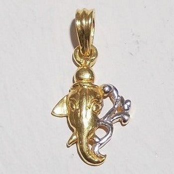 Ciondolo Ganesh in oro 18 carati - testa