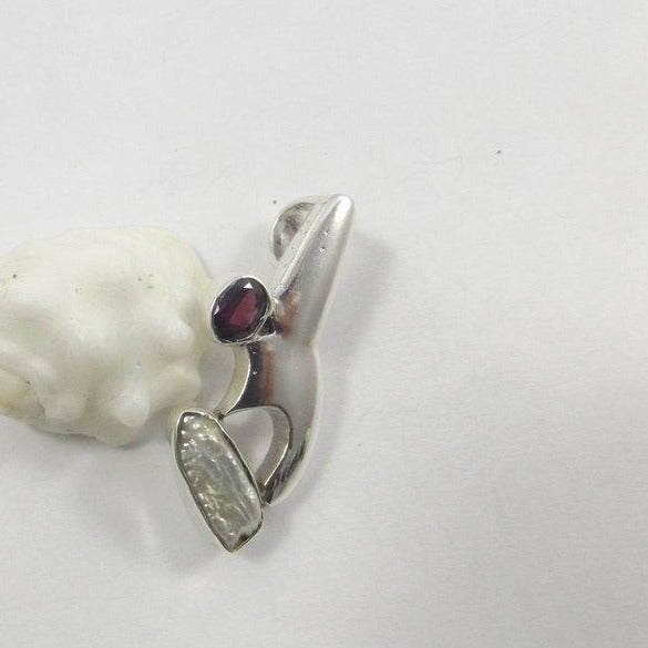 CIONDOLO perla - granato argento 925 - ilmondodiwit - Ciondolo