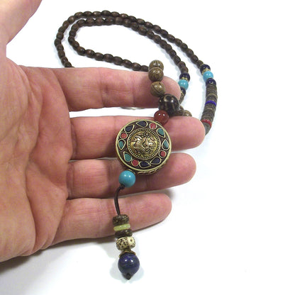 Japa Mala semi e legno con Ganesh - BHELOA