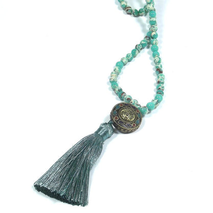 Japa Mala colore turchese con Ganesh - ITWA