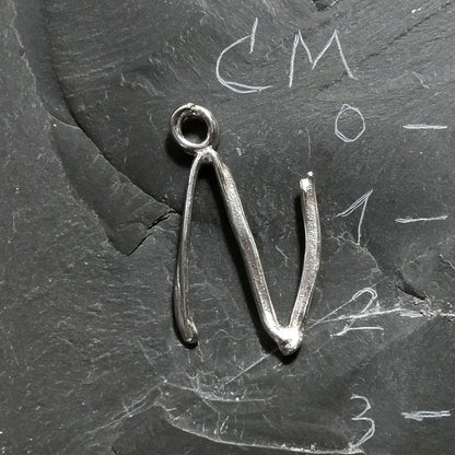 CIONDOLO PERSONALIZZATO in argento 925 con lettera - N