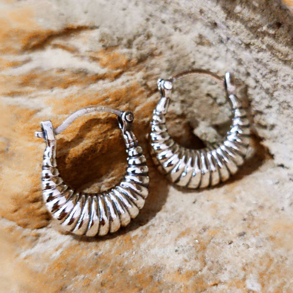 ORECCHINI a cerchio in argento 925 decorati - CHUMUR