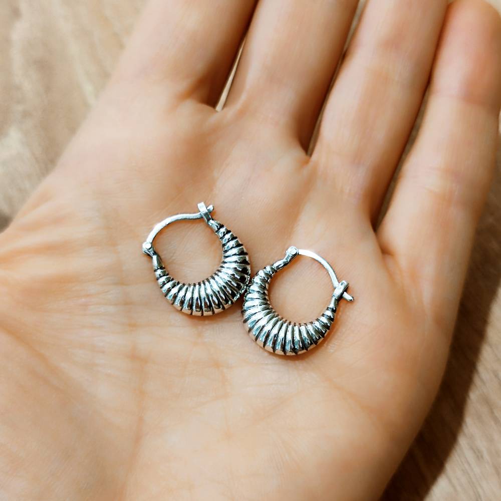 ORECCHINI a cerchio in argento 925 decorati - CHUMUR