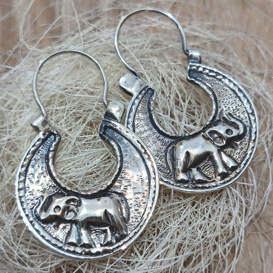 ORECCHINI con elefante in argento 925 - MYANMAR