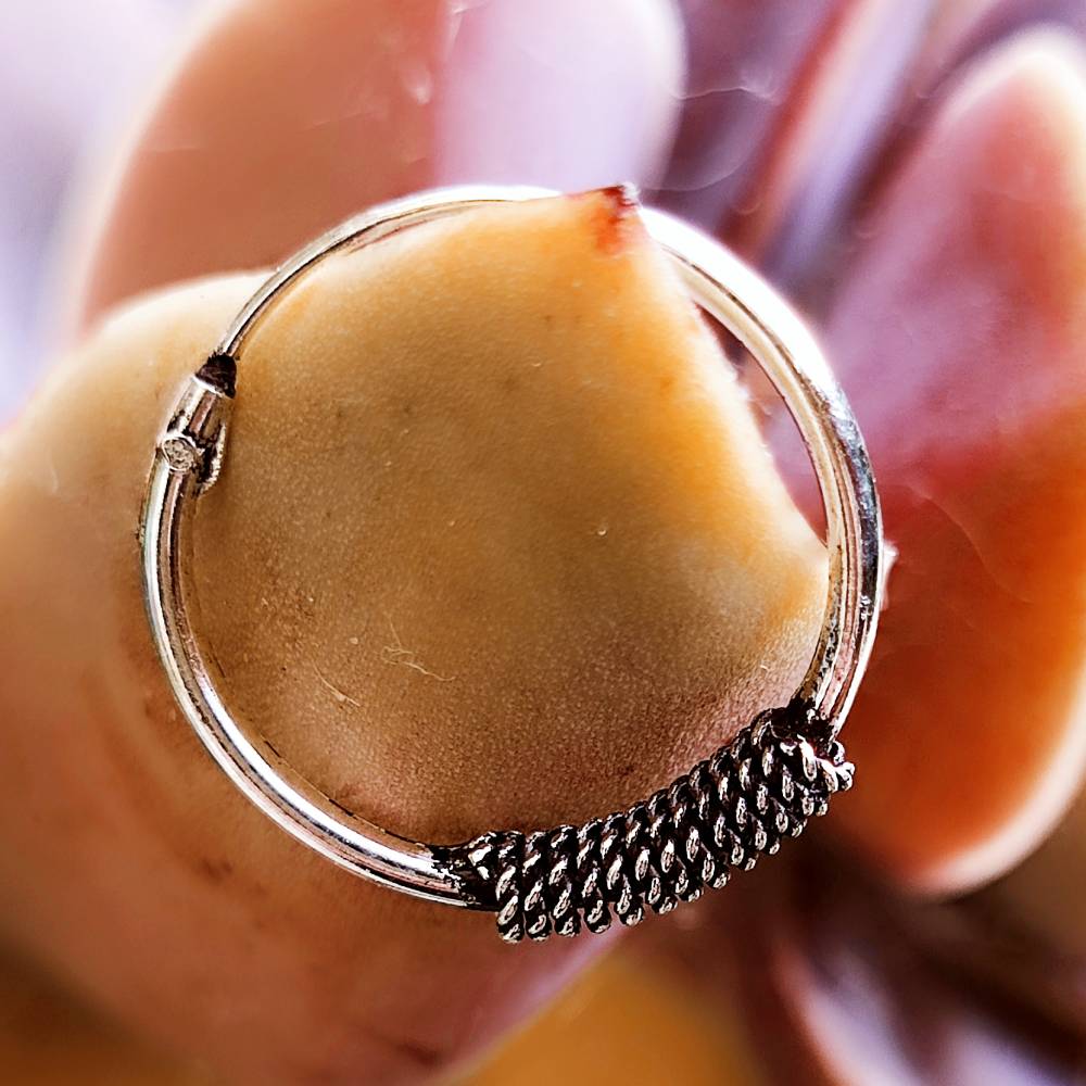 ORECCHINI etnici a cerchio in argento 925 - THENI