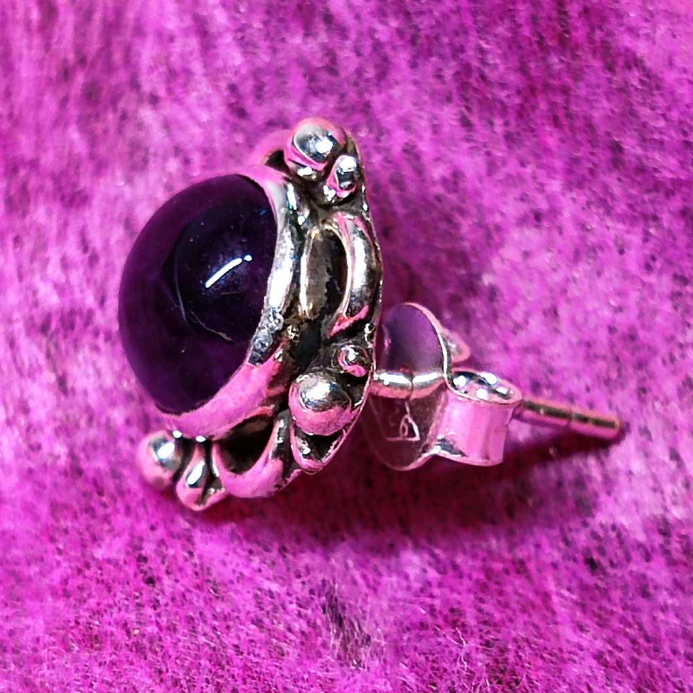 ORECCHINI etnici con pietra in argento 925 - DHASA