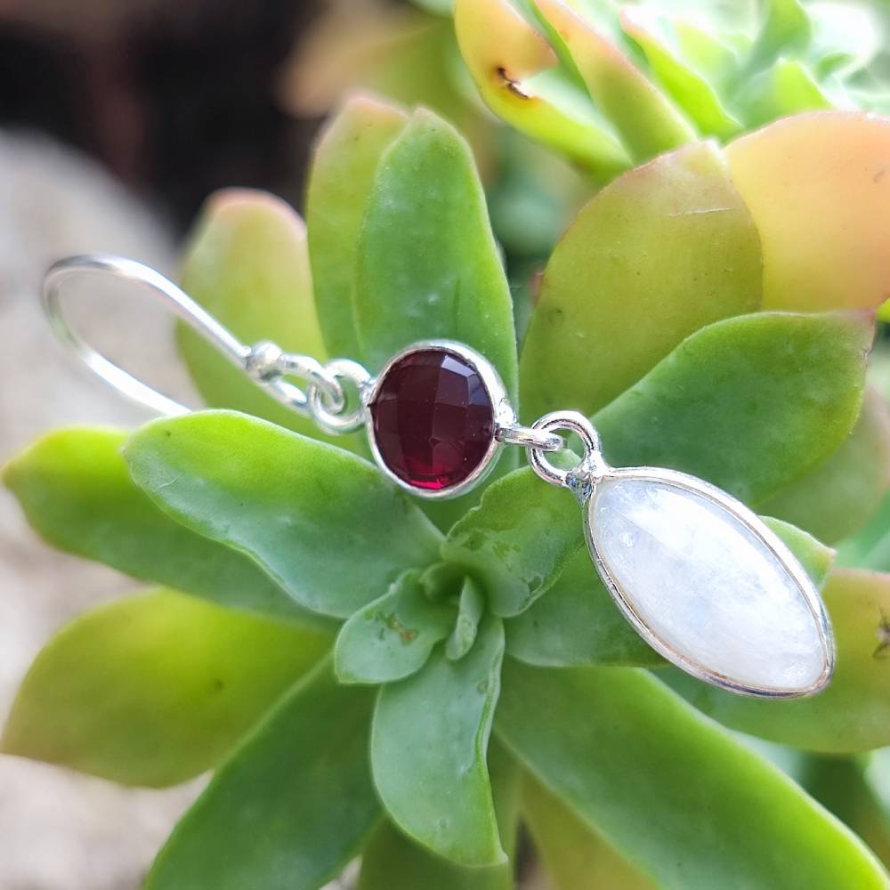 ORECCHINI etnici con pietra in argento 925 - ASHTA