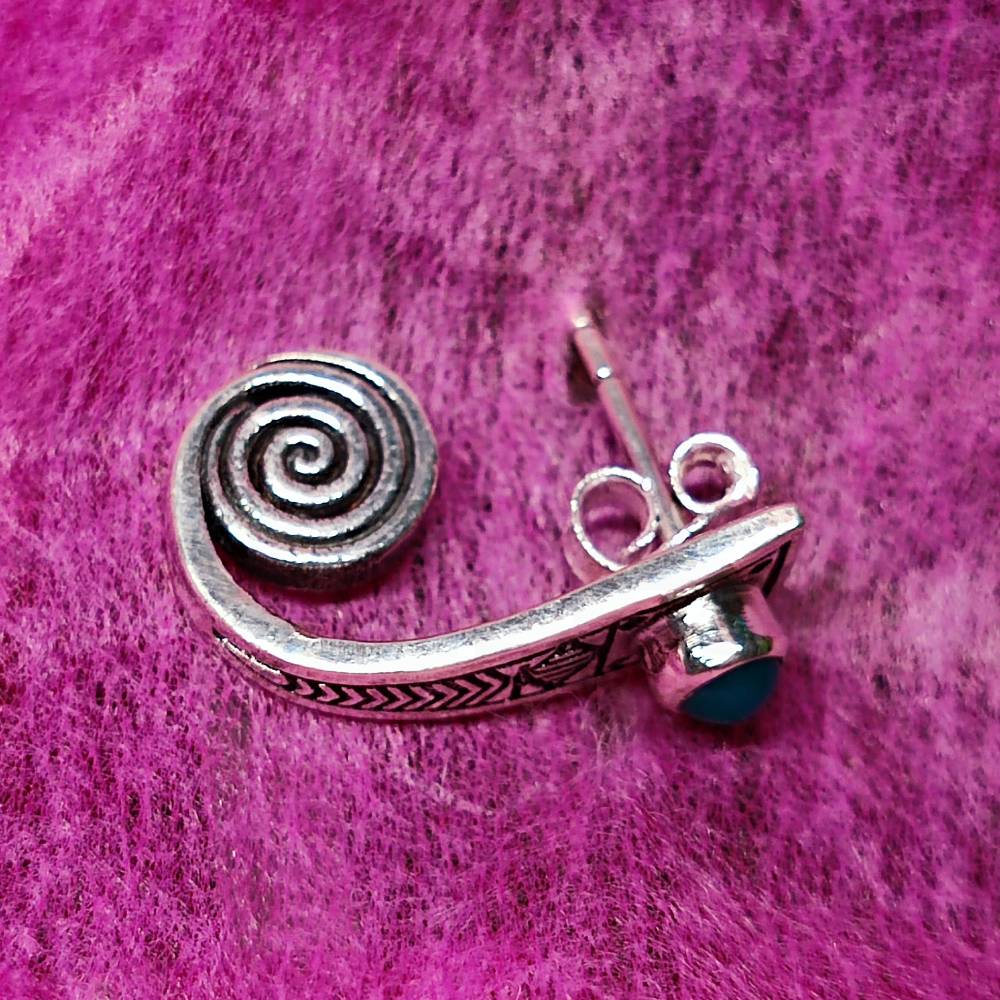 ORECCHINI etnici con pietra in argento 925 - DAHEGAM
