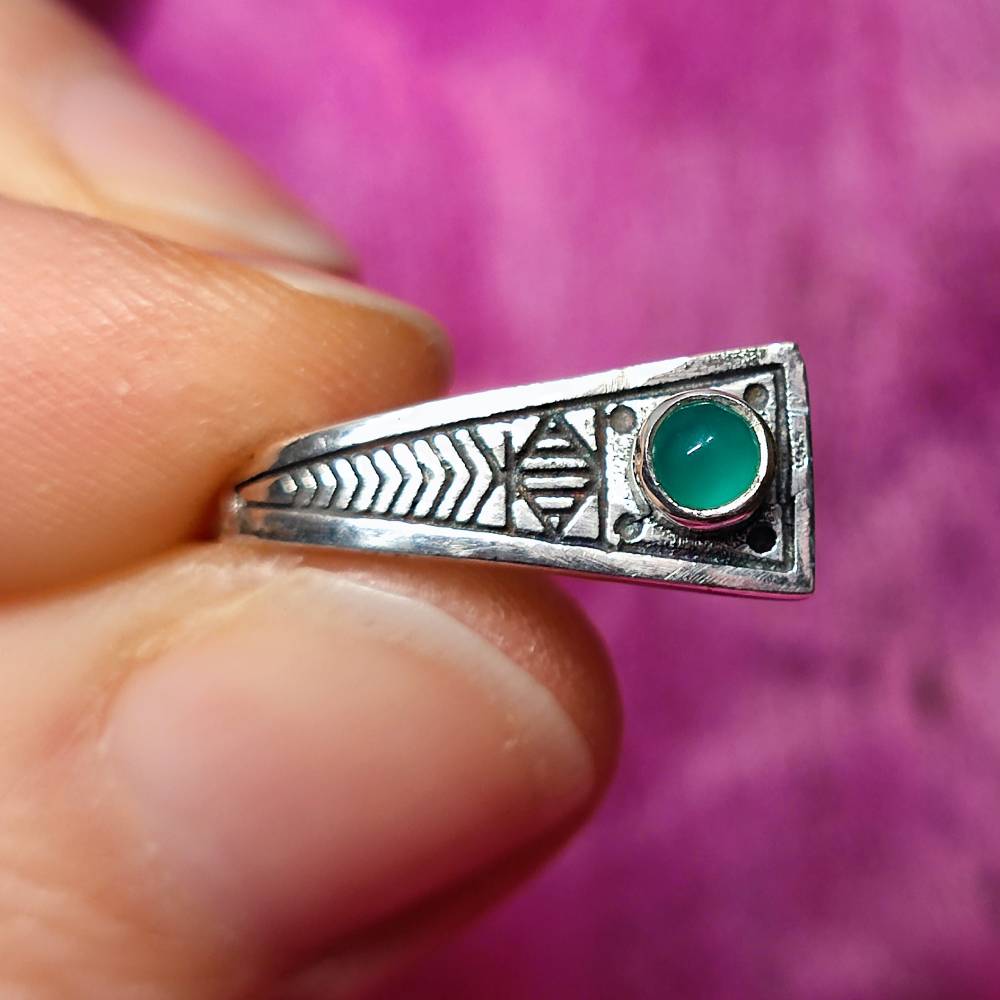 ORECCHINI etnici con pietra in argento 925 - DAHEGAM