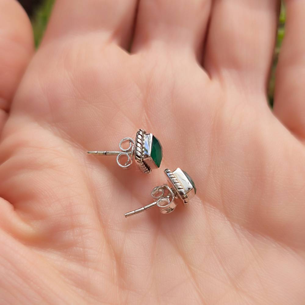 ORECCHINI etnici con pietra in argento 925 - DUDUKA