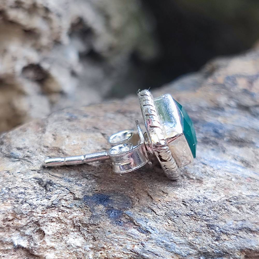 ORECCHINI etnici con pietra in argento 925 - DUDUKA