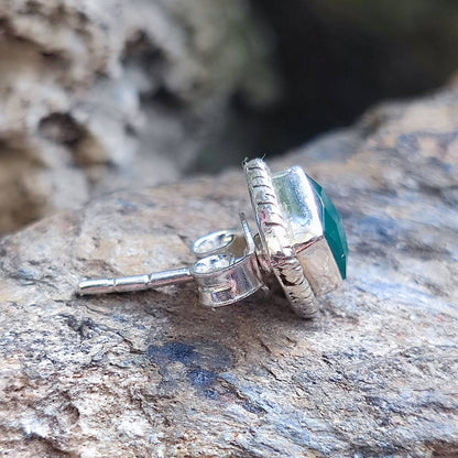 ORECCHINI etnici con pietra in argento 925 - DUDUKA