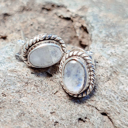 ORECCHINI etnici con pietra in argento 925 - PRANTIJ
