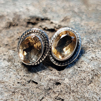 ORECCHINI etnici con pietra in argento 925 - PRANTIJ