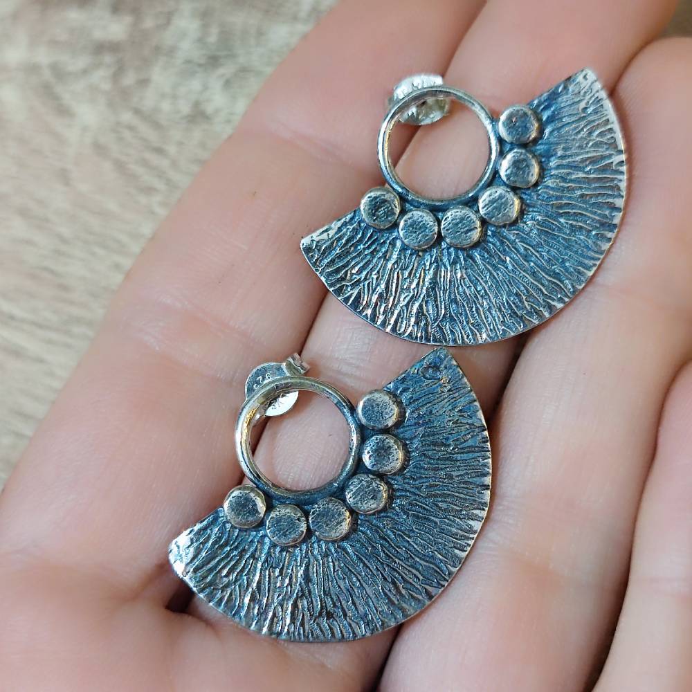 ORECCHINI a ventaglio etnici in argento 925 - VALKI