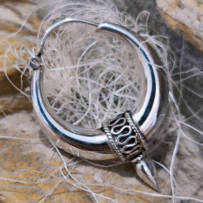 ORECCHINI a cerchio in argento 925con punta - DHAR
