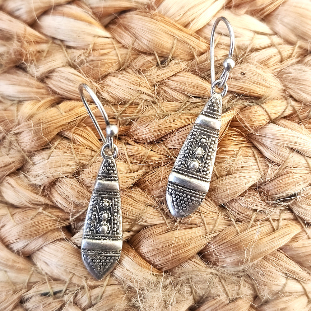 ORECCHINI etnici in argento 925 mini KAREN goccia