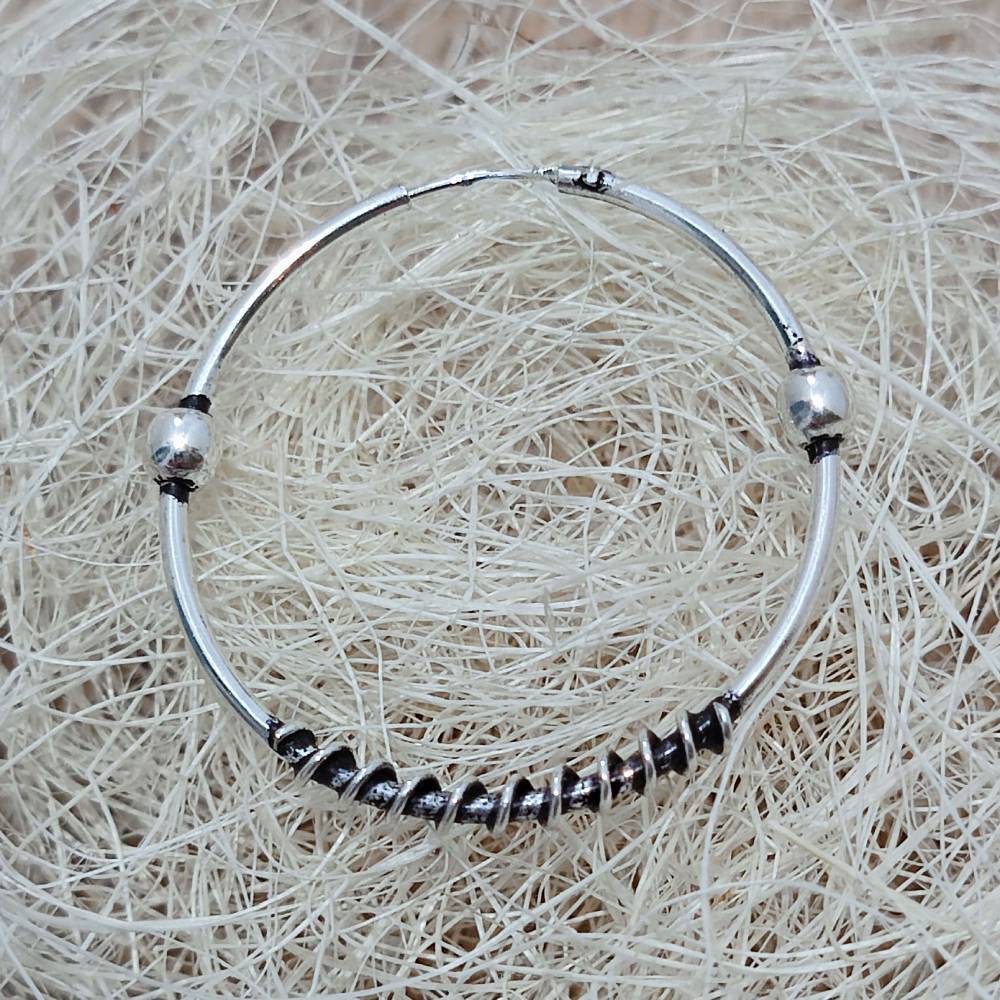 ORECCHINI a cerchio etnici in argento 925 - AREUINA