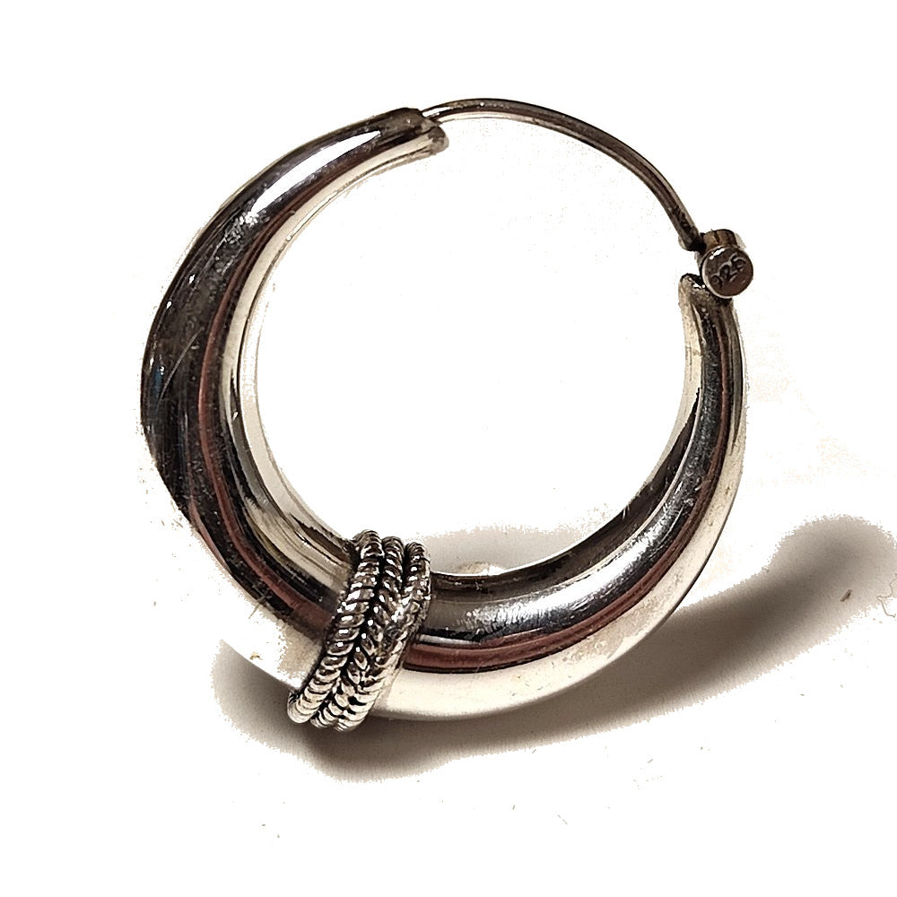 ORECCHINI indiani bombati a cerchio RIA argento