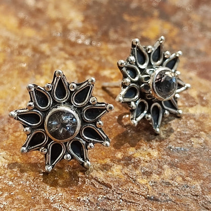 Orecchino da lobo con cristallo di rocca