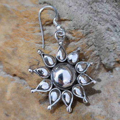 ORECCHINI a fiore etnici in argento 925 - GURANADA