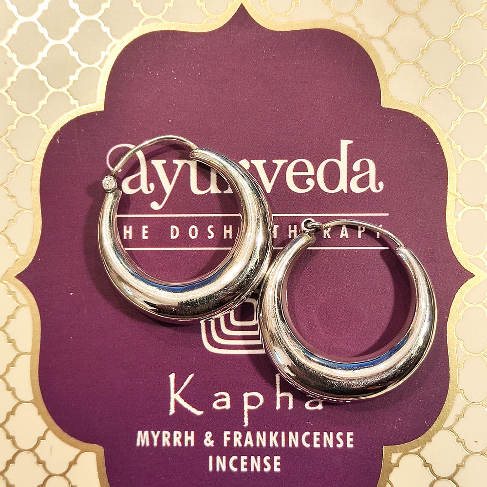 ORECCHINI indiani bombati a cerchio argento - UMA