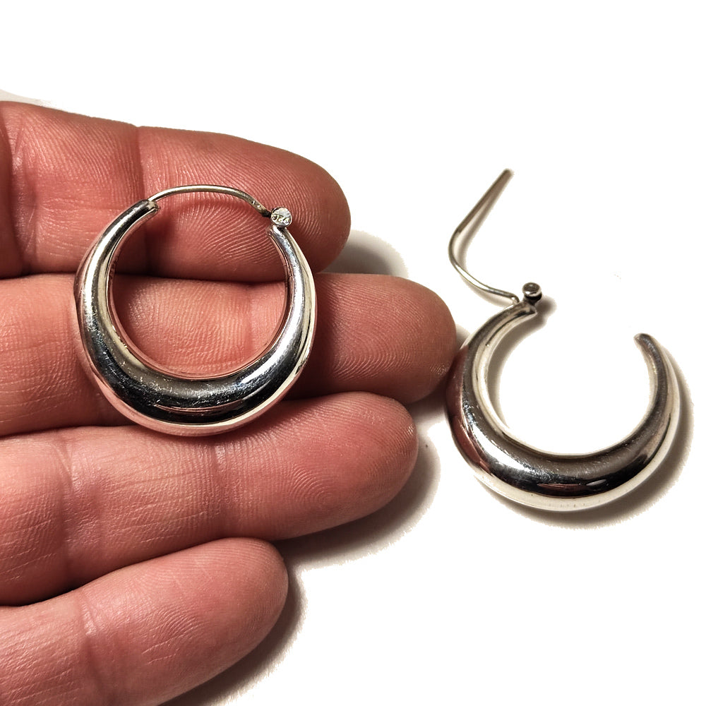 ORECCHINI indiani bombati a cerchio argento - UMA