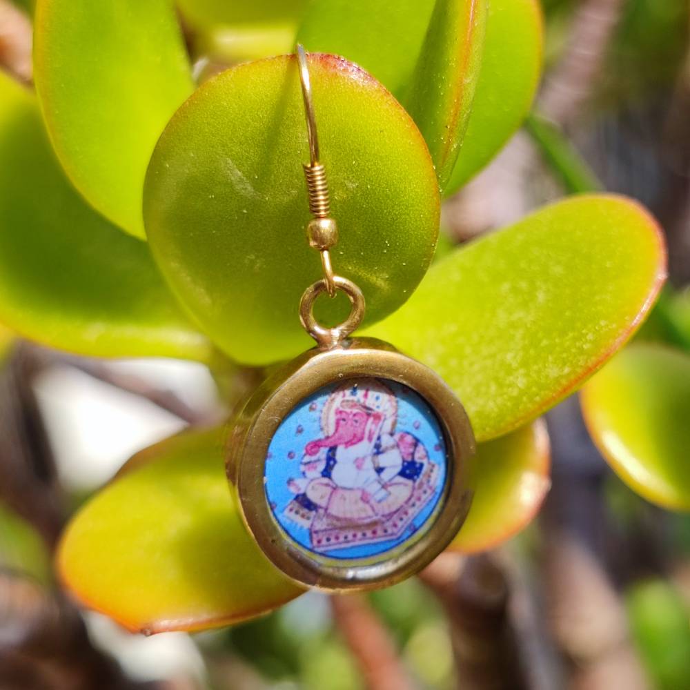 Orecchini indiani in ottone Ganesh Upanisad