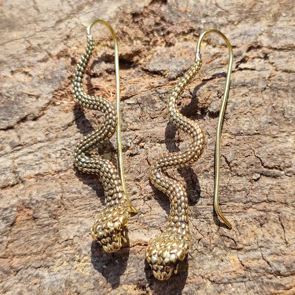VIPUL ORECCHINI indiani con serpenti in ottone