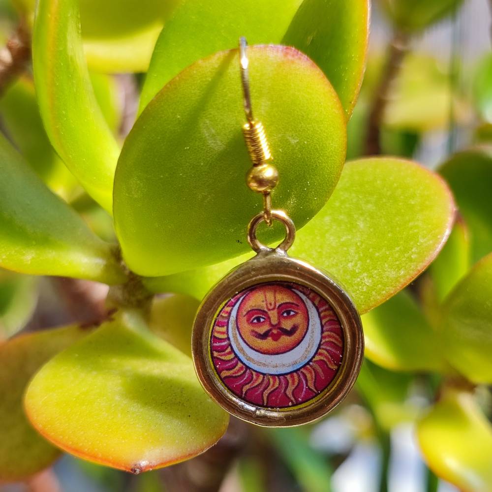 Orecchini indiani in ottone Surya - Il sole