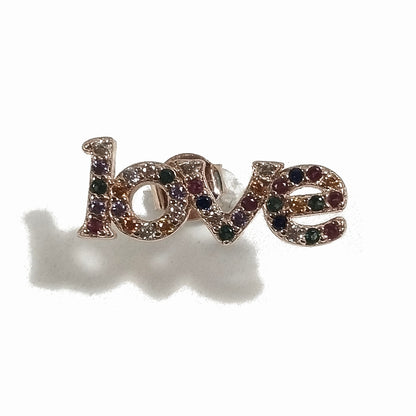 ORECCHINI Argento 925 dorato rosa ORECCHINI Zircone colorato | ORECCHINI LOVE