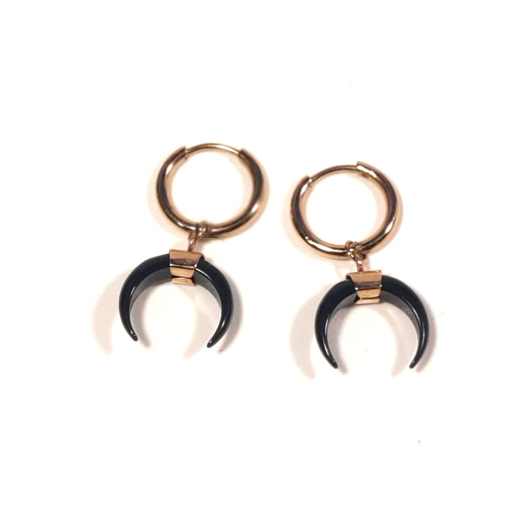 ORECCHINI Argento 925 dorato rosa - Mezzaluna – immagine2
