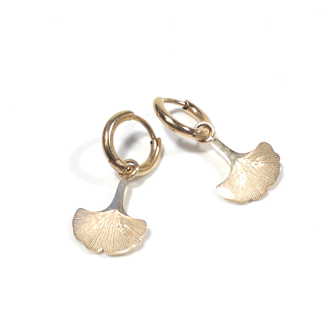 ORECCHINI acciaio 316 L - GINKGO BILOBA