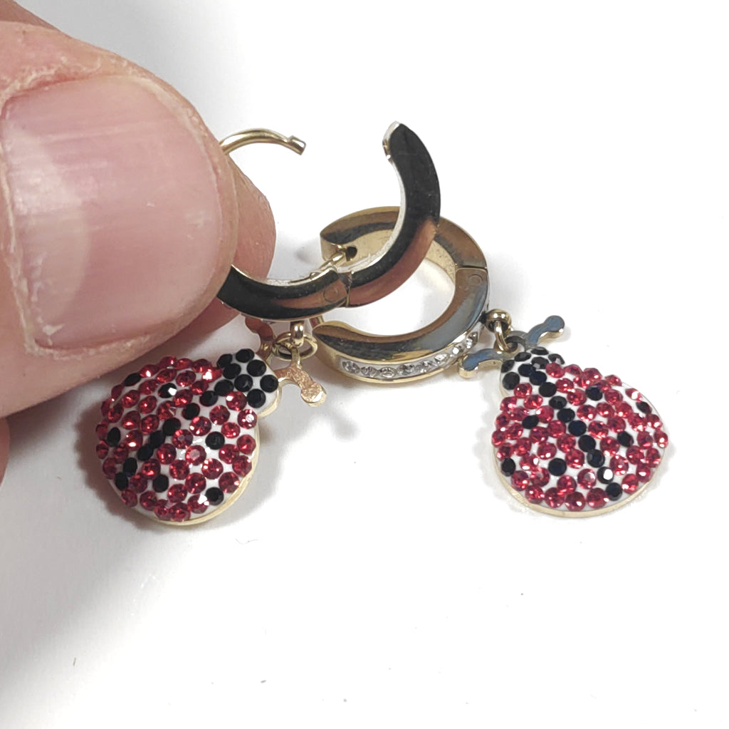 ORECCHINI  Accaio 316 L Chirurgico dorato ORECCHINI  Zircone colorato, Zircone, | Coccinella