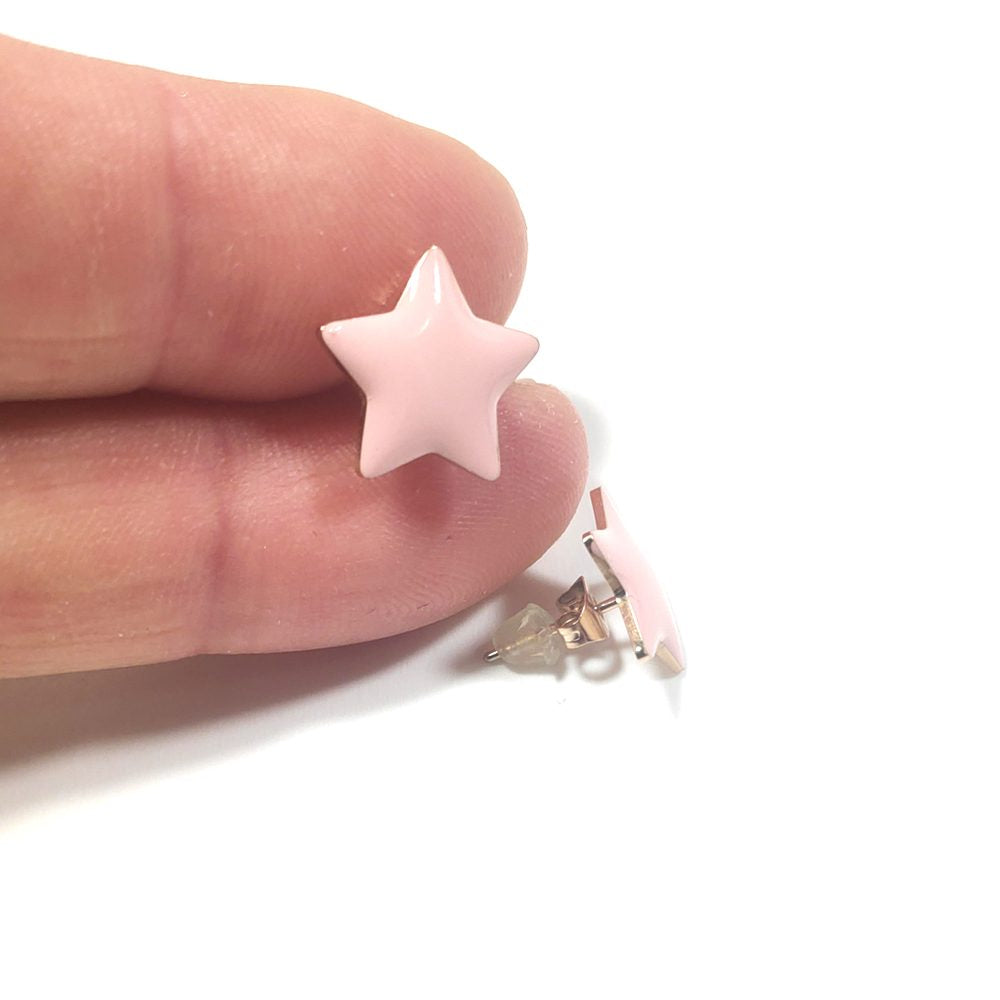 ORECCHINI acciaio 316 L Chirurgico rosè - Stelle – immagine3