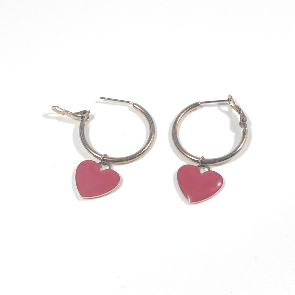 ORECCHINI acciaio 316 L Chirurgico rosè - Cuori – immagine3