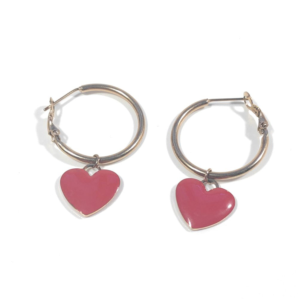 ORECCHINI acciaio 316 L Chirurgico rosè - Cuori – immagine2