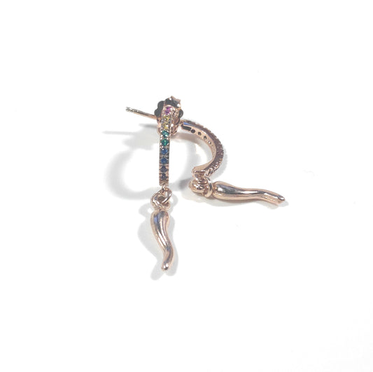 ORECCHINI Argento 925 dorato rosaORECCHINI Zircone colorato, | CORNETTO