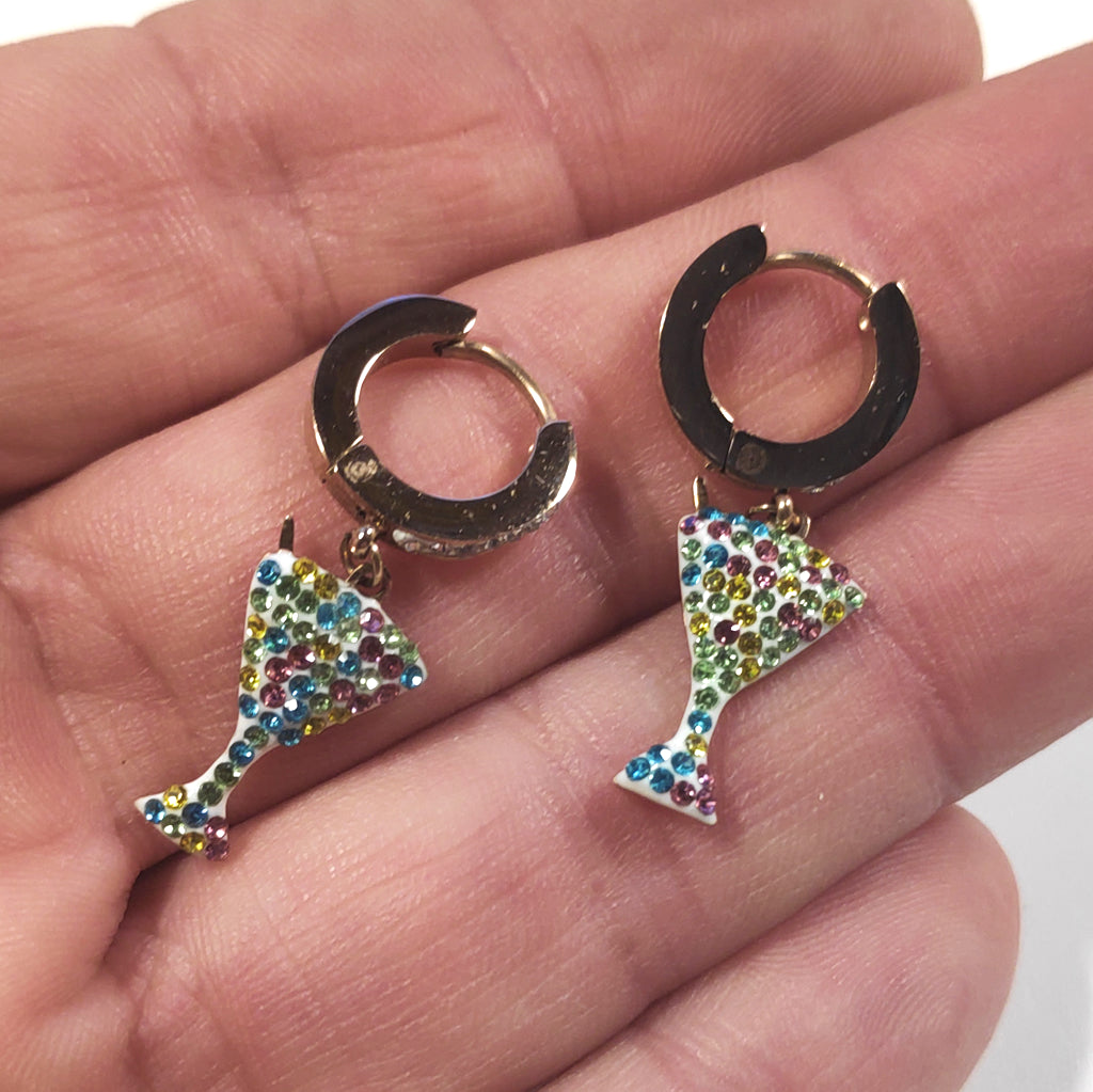 ORECCHINI acciaio 316 L ChirurgicoORECCHINI Zircone colorato, | Cocktail