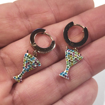 ORECCHINI acciaio 316 L ChirurgicoORECCHINI Zircone colorato, | Cocktail