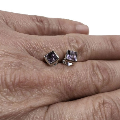 Orecchini da LOBO | Orecchini argento 925 - Ametista | Gioielli argento piercing